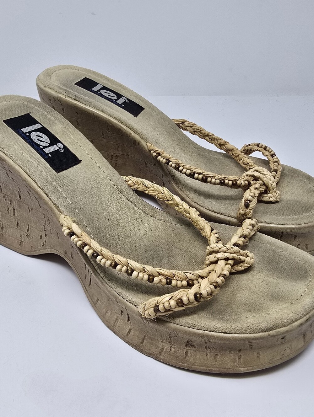 Vintage Womens Size 11 Y2k L.e.i Chunky Wedges Heels Lei